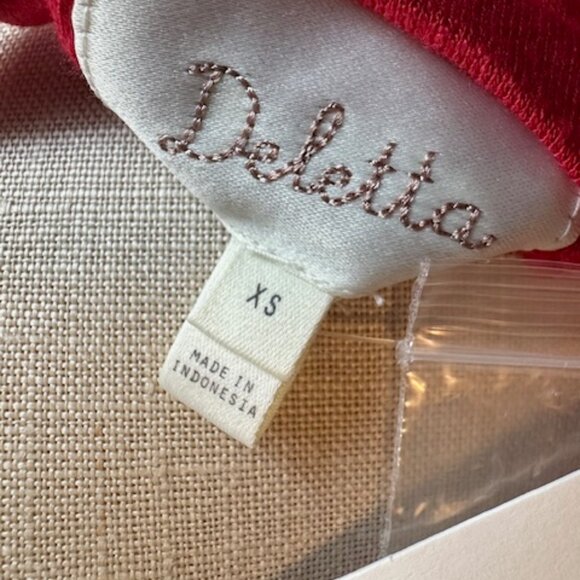 Deletta Anthropologie NWT Coral Red Asymmetrical Top - Picture 3 of 16